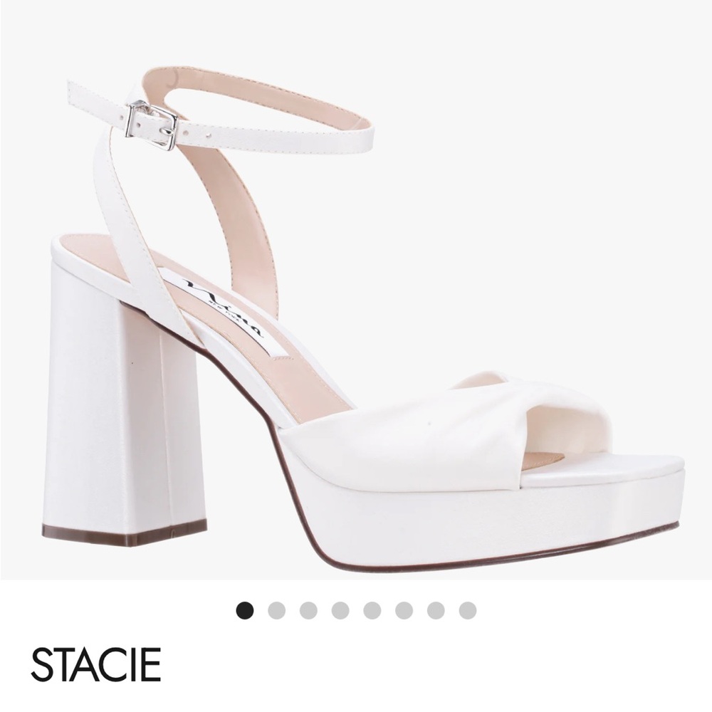 Nina White Platform Heels